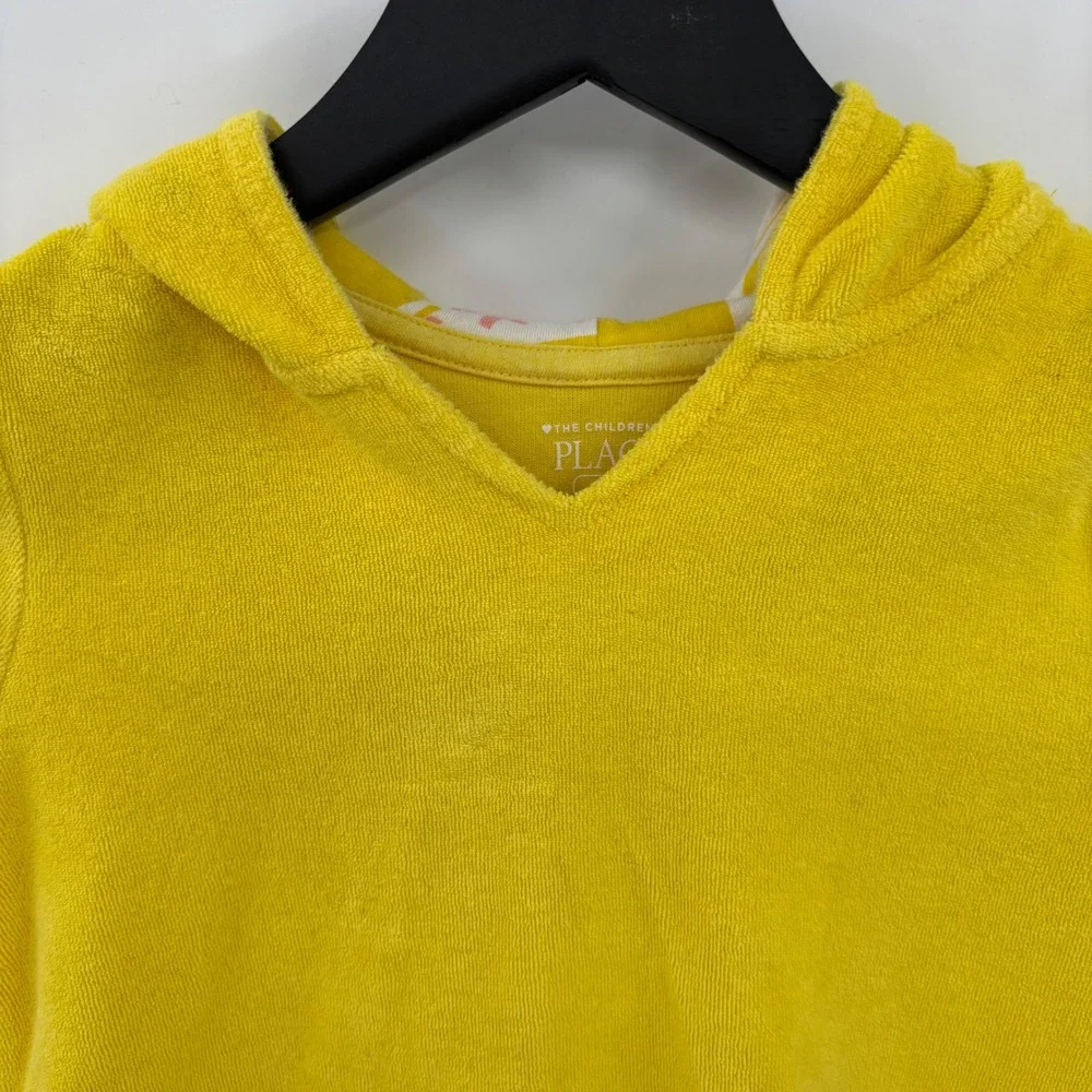 The Childrens Place Hooded Terry Top Kids 5T Yellow Lemon Heart Sunglasses Beach